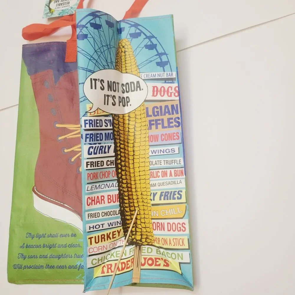 Trader Joe’s Reusable Grocery Tote Bag Goat Winter Design Limited Edition NWT